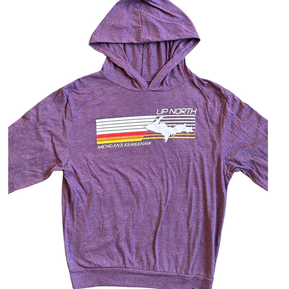 Techstyles Up North Michigan Keweenaw Hoodie Women S Purple Excellent Graphic
